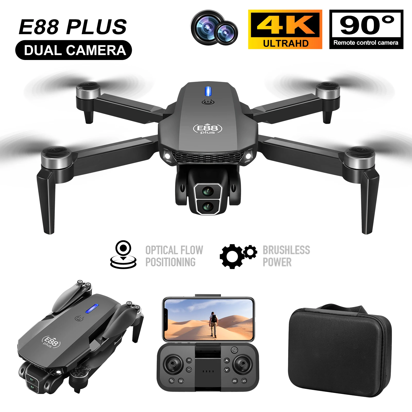 Drone Cinematic - Yeni E88 Plus Quadcopter Drone: 90