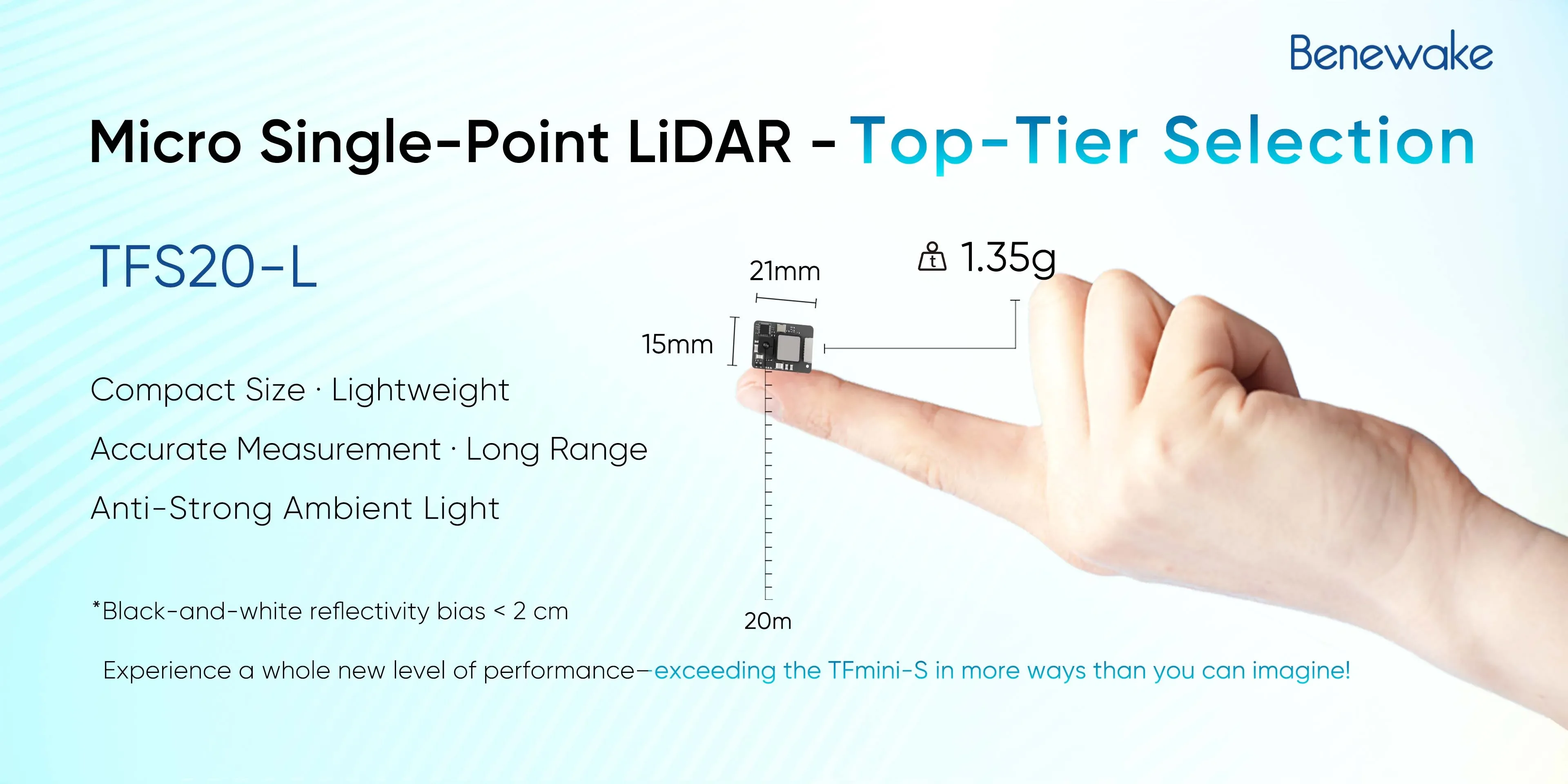 Benewake TFS20-L 20m Mikro LiD - Drone Lidar incelemesi ve fiyatı