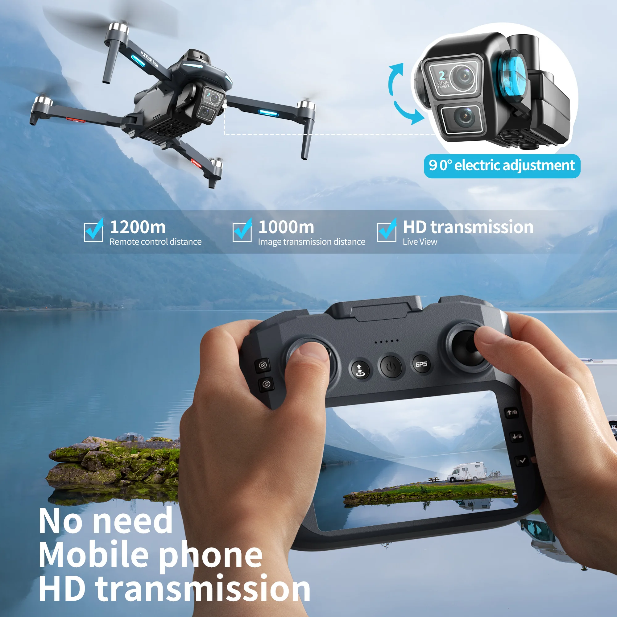 Orijinal XT606 MAX GPS Drone H - Drone Multispectral incelemesi ve fiyatı